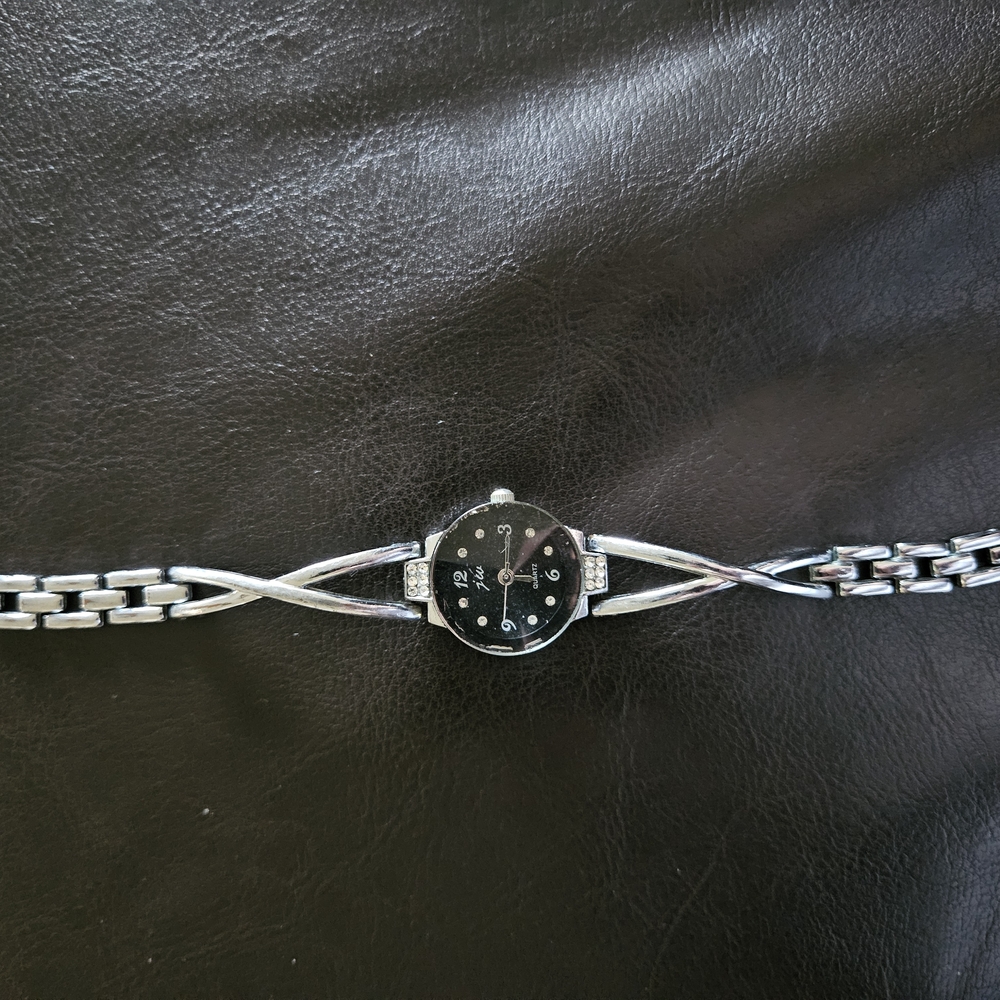 Silver and Black Wristwatch